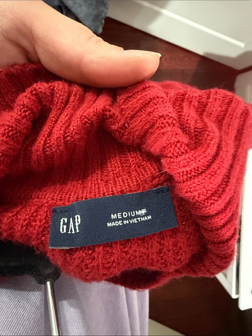 GAP Red Ribbed Turtleneck Sweater - Picture 2 of 3